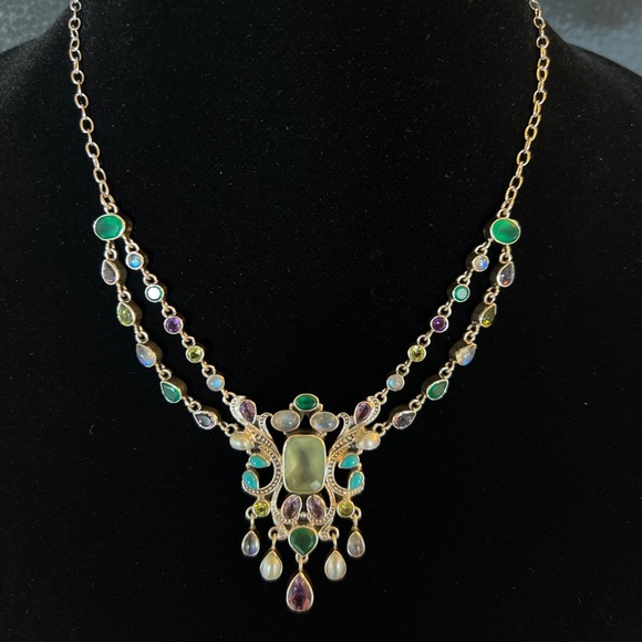 🦋🌹VINTAGE NICKY BUTLER LIMITED EDITION 925 Sterling Silver Prehnite Necklace - Picture 10 of 13